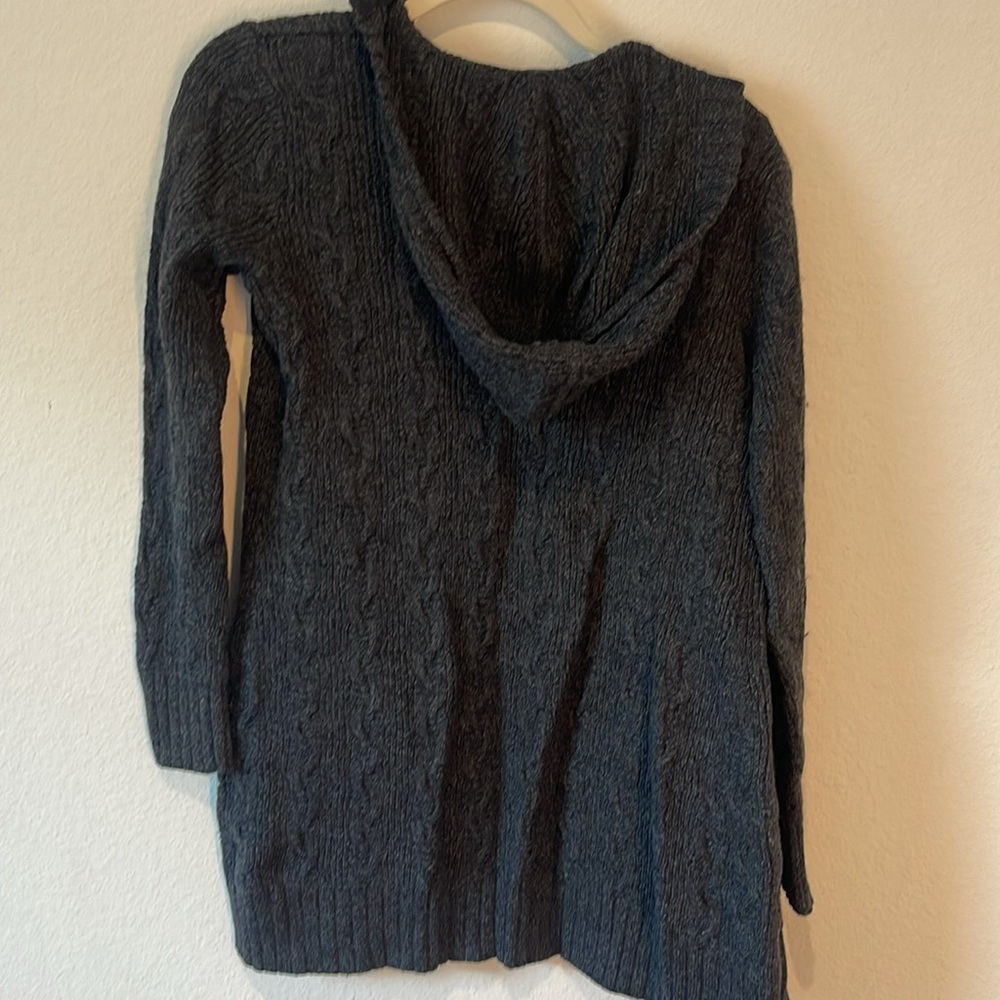 Patagonia Women's Merino Wool Cable Knit Long Sweater Medium Grey Cozy Fall - Picture 6 of 7